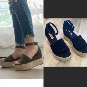 Steve Madden Apolo platform black espadrilles 9.5